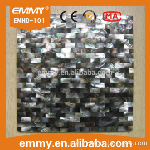 nature 10*20mm black shell wall panel, seashell mosaic tiles price